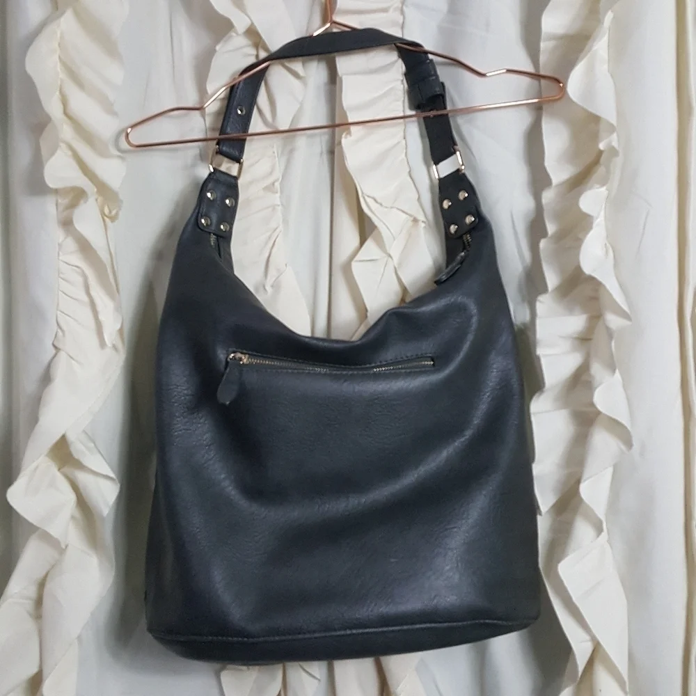 Madison West Charcoal gray Basket Weave Satchel